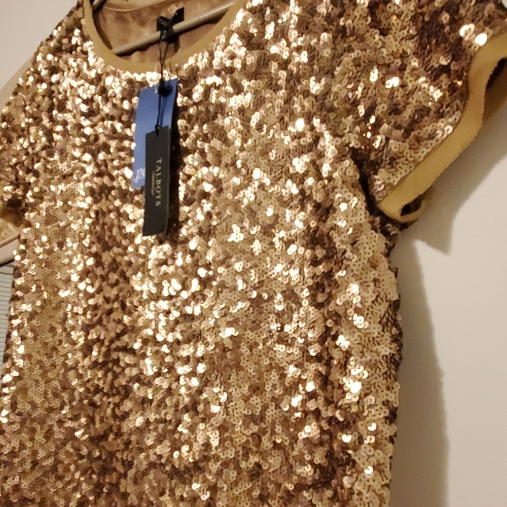 Talbots Gold Sequin Top